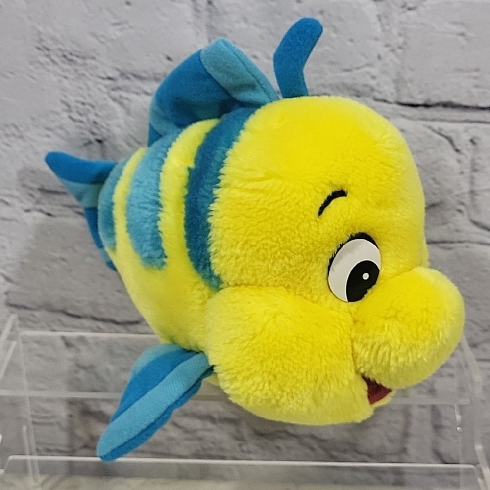 90s Disney Little Mermaid Flounder Plush Fish Friend Sidekick Stuffed Animal